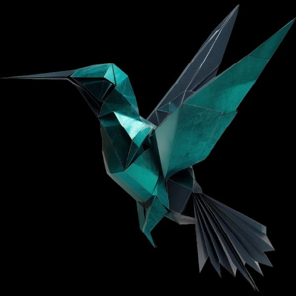 Aki, the Tsunu AI origami hummingbird mascot — placeholder for AIA-104 logo